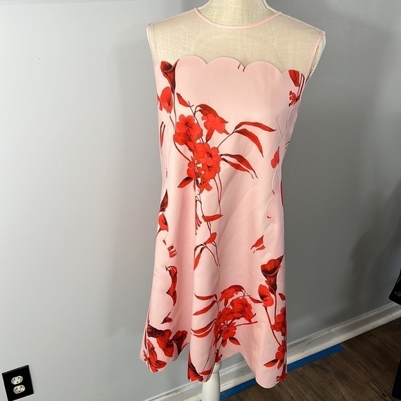 NWT Ted Baker Floral Scalloped Hem Dress size US 10 - Picture 4 of 11